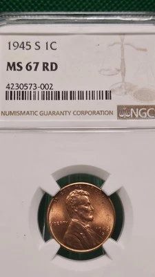 1945-S Lincoln Wheat Cent 1c MS67 - Image 1 of 4