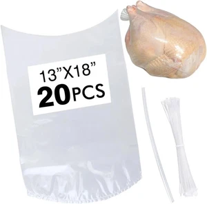 20Pack Sacchetti Termoretraibili per Pollame 13X18 Pollici, Sacchetto per Pollo, Termoretraibile Trasparente per Pollame - Foto 1 di 5