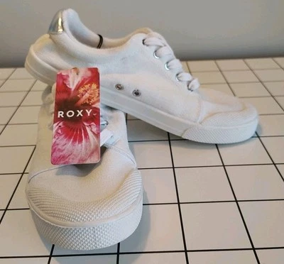 Roxy Pierview 低帮运动鞋女式 8 系带白色舒适鞋  — 第 1/4 张图片