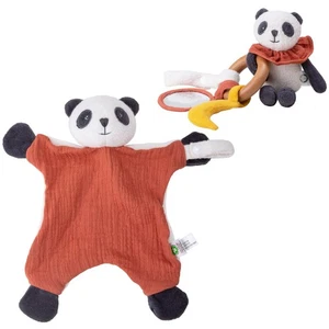 Organic Cotton Stuffed Animal Rattle Baby Toys, Organic Panda Cuddle Cloth & ... - Picture 1 of 7