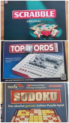 Spielepaket: Scabble Sudoku & Topwords: SET (Gebraucht), ab 8 & 10 Jahren, Quiz - Bild 1 von 4