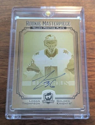 2021-22 The Cup Rookie Masterpieces Logan Thompson placa de impressão automática 1/1 🟡 - Imagem 1 de 2