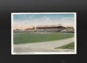 JOHNSON CITY NY VINTAGE POSTCARD clr JOHNSON BASEBALL FIELD 1920s EJ Shoe Co - Picture 1 of 2