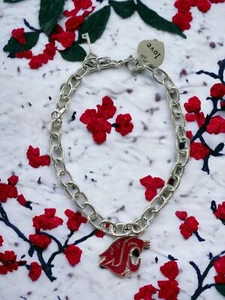 Washington State Cougars Bracelets - Stainless Steel & Nickel Free - Picture 1 of 1