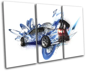 Skyline Fast Abstract Furious Cars DREIBEL LEINWANDKUNST Bilddruck - Bild 1 von 1