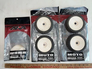 AKA Moto Tires Pre Mount Buggy Eco Wheel Discs 14010MRW 1/8th Buggy - Picture 1 of 8