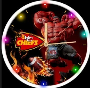 kansas city chiefs Red Hulk Clock - Picture 1 of 5