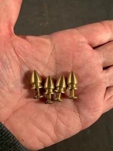 Vitg set of 4 Cast Brass Arrow Nuts & Set Screws Prism Band Shade Ring 5/8" Tall - Picture 1 of 3