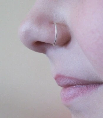  Silver 11mm  20g  Endless Hoop Nose Ring /  Earring - Image 1 of 2