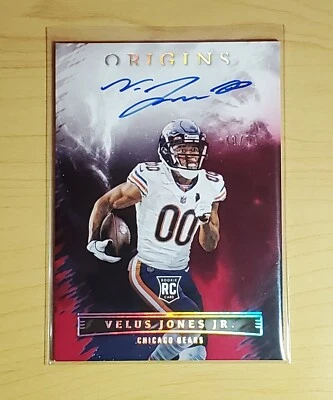 2022 Panini Origins Velus Jones Jr Rookie On Card Auto Red /99 RC #RAU-VJO - Image 1 of 2