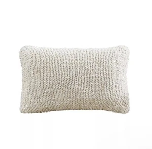 NWT MICHAEL ARAM BRAIDED DECORATIVE PILLOW HAND KNITTED SHELL PEARL BEADS IVORY - Picture 1 of 3