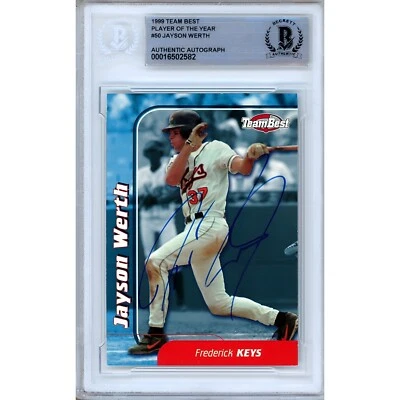 Jayson Werth Signed 1999 Team Best POY #50 Orioles Beckett BAS Slabbed Auto - Image 1 of 4