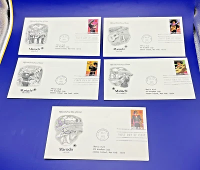 Sobres Mariachi Series FDC Primer Día Edición / Lote de 5 Foto 1 de 4