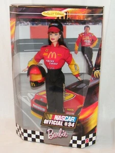 New Nascar Official #94 Barbie Doll 1999 . McDonald's / Coca-Cola Shirt . Helmet - Picture 1 of 7