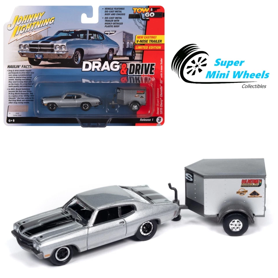 Johnny Lightning 1:64 - 1970 Chevy Chevelle SS with V-nose Trailer - Image 1 of 2