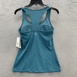 NWT GAIAM Cora Laser Yoga Bra Tank Colonial Blue Top Racerback Eyelet Women’s S - Picture 1 of 15