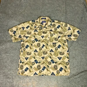Vintage Pendleton Mens Shirt Extra Large Beige Travel Vacation Hawaiian Aloha - Picture 1 of 9