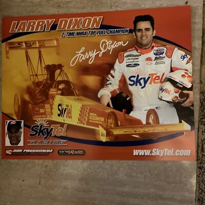 NHRA Larry Dixon SkyTel TopFuel dragster folleto en pista envío gratuito GodBles Foto 1 de 2