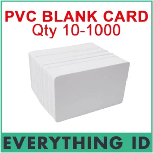 BLANK WHITE FLASH CARDS PVC PLASTIC REVISION INDEX ID CR80 30mil ECONOMY 10-1000 - Picture 1 of 2