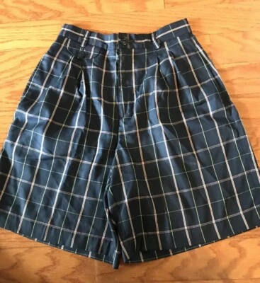 "Pantalones cortos a cuadros LIZSPORT, talla 6, rayón/poliéster con entrepierna de 7-1/2""".  NUEVO. Foto 1 de 4