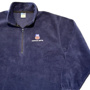 Union Pacific RR Command Center Fleece Pullover - Men's Large Navy Blue 1/4 Zip - Picture 1 of 10