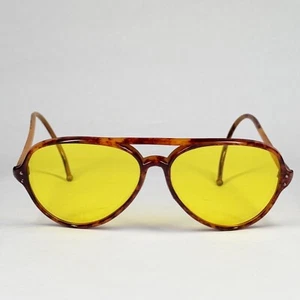 Vintage 80's Yellow Ski Shooter Sport Sunglasses Nylon Japan - Picture 1 of 5