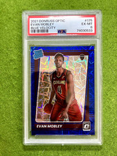 Evan Mobley BLUE VELOCITY PRIZM LAZER RATED ROOKIE CARD 2021 Donruss Optic PSA 6