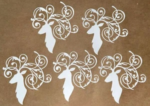 5 adornos de papel cartucho ELEGANTE CIERVO troquelado - Imagen 1 de 10