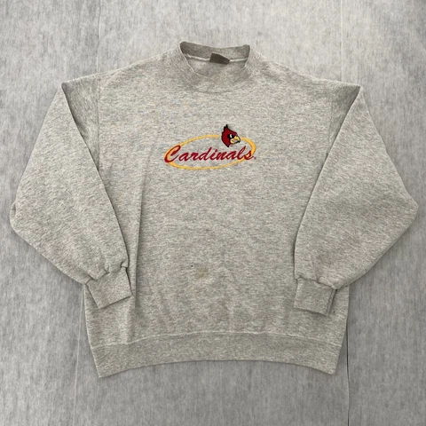 VINTAGE St Louis Cardinals Sweater Adult Large Gray Pullover Sweatshirt Mens L Cover