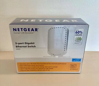 BRAND NEW SEALED Netgear GS605 5 Port Gigabit Ethernet Switch - Image 1 of 4
