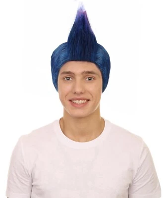 Adult Mohican Mohawk Blue Short Wig Cosplay Punk Rock Rooster Party Hair HM-255A - Image 1 of 4