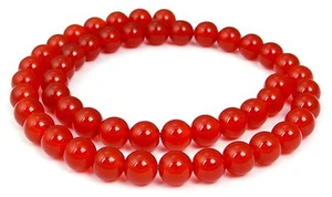 Carnelian Balls 4/6/8/10 MM Gemstone Pearl Strand Carnelian Beads - Picture 1 of 5