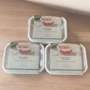Better Homes And Garden Lebensmittelbehälter 4 Tassen Portionen 3 Stück NEU - Bild 1 von 3