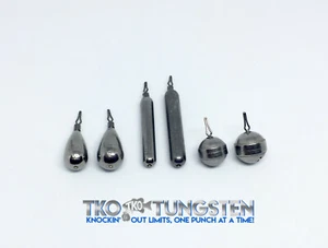 TKO Tungsten Drop shot weights (Finesse, Tear Drop & Round) FAST Shipper!6 sizes - Picture 1 of 8
