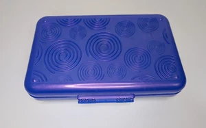 Spacemaker Blue Swirl And Frosted Clear Pencil Box - Picture 1 of 6