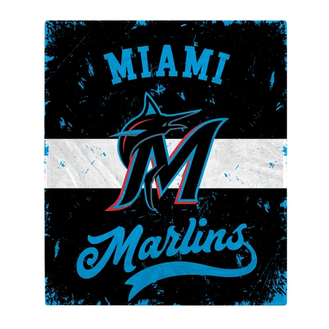 Miami Marlins 60'' x 70'' Retro Stripe Flannel Fleece Blanket Cover