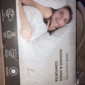 Luxurious Feather Down Comforter King Size,Fluffy Home Collection Duvet Insert - Picture 1 of 14