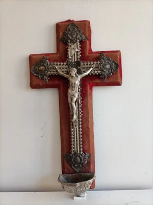 Antico Crocifisso Gesù Cristo In Ferro Argentato Crocefisso - Immagine 1 di 4