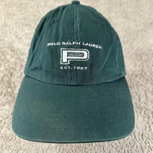 Vintage Polo Ralph Lauren Hat Cap Strap Back Mens One Size Green Advertising 90s - Picture 1 of 10