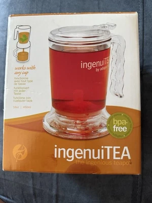 New In Box Adagio Teas 16oz IngenuiTEA Bottom-Dispensing Teapot W/Drip Coaster - Image 1 of 4