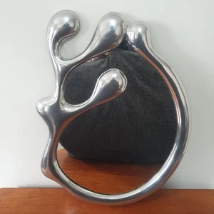 Kare Design Spiegel Metall Tropfen flüssig zeitgenössische Kunst skulpturaler Wandspiegel - Bild 1 von 6