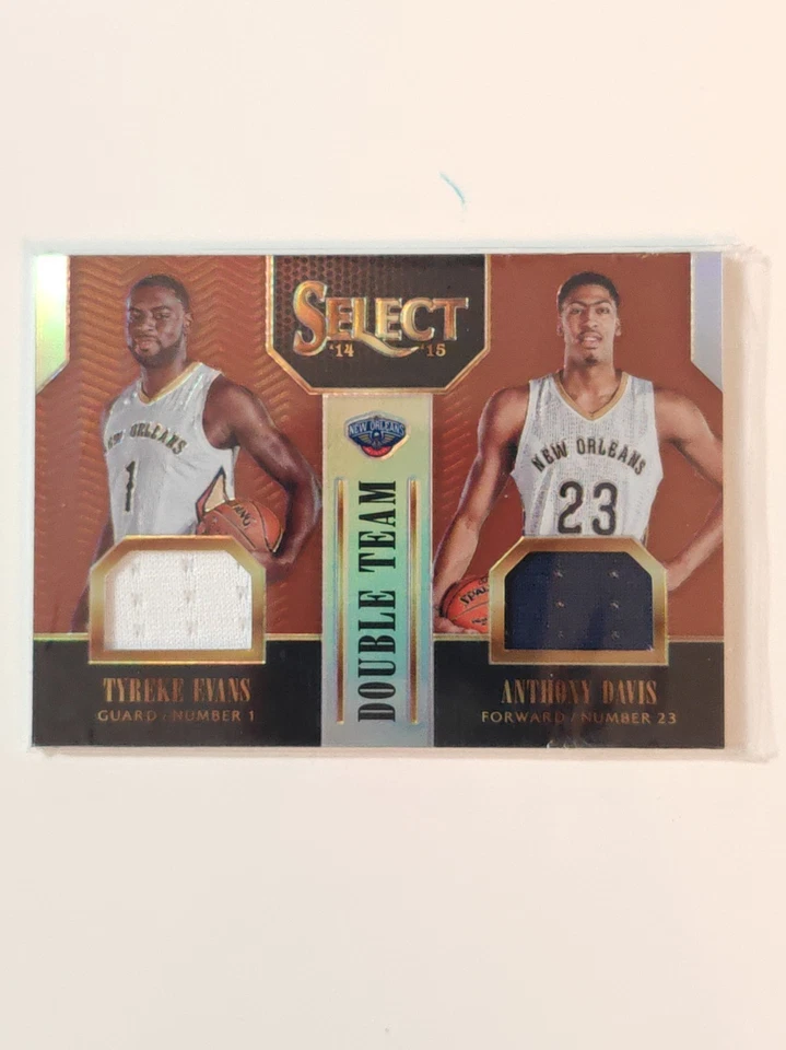 2014-15 Select #20 Anthony Davis Tyreke Evans Double Team Jerseys Copper #/49 - Image 1 of 3