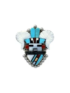 Sybil Cachini, Pin, Pendant, Ram, Multi-Stone, Zuni Handmade, 2" - Picture 1 of 3