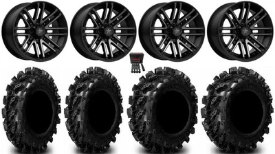MSA Black Rogue 14" ATV Wheels 28" Swamp Lite Tires Honda Rincon Rancher Foto 1 de 4