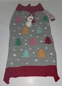 New! Dog Christmas Sweater Trees Poms Size XL (24-27 in) Wag-A-Tude Pet - Picture 1 of 5