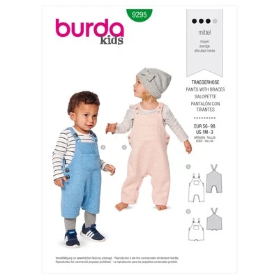 Burda Style Babies' Overalls with Straps Sewing Pattern B9295 - Image 1 of 4