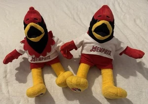 Lot of 2 Memphis Redbirds 9” Rockey the Redbird Mascot Plush MiLB Minor League - Picture 1 of 9