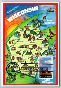 #3206 Wisconsin Statehood FDC Maxi Card - Picture 1 of 2