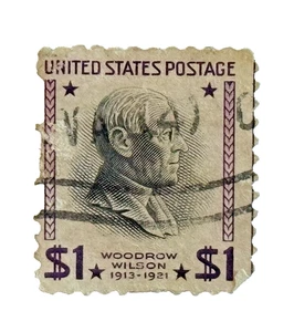 1938 Woodrow Wilson $1 USA Stamp EXCELLENT MONEY BACK GUARANTEE - Picture 1 of 3