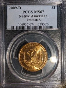 2009-d PCGS ms-67 Sacagawea Native American Dollar Old Blue Holder OBH pos A - Picture 1 of 2